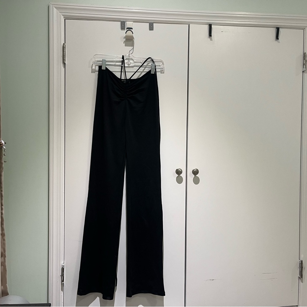 White Fox Drawstring Flare Pants